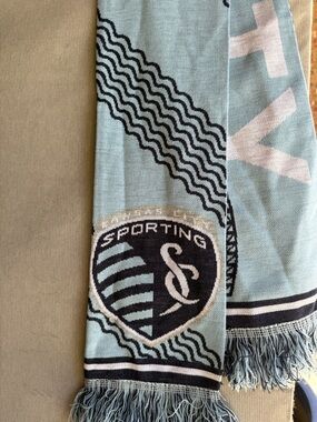 Light Blue & Black Fan Scarf
